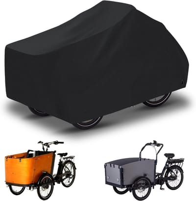 Waterdichte fietshoes van 420D Oxford stof met gelaste naden, ideaal voor bakfietsen en driewielers