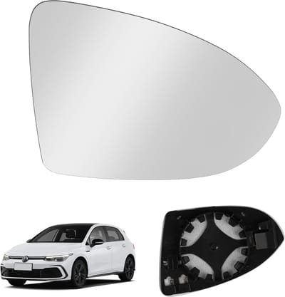 vervanging voor Golf 7 MK7/7.5/GTI/R-line, rechts passagierszijde verwarmbaar asferisch omgekeerde lens achteruitrijspiegel met dragerplaat, spiegelglas voor Golf Sportsvan 2016-2018