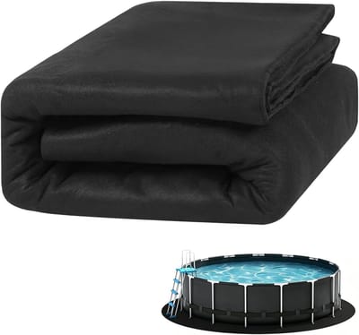 Ronde zwembadonderlegger voor opbouwzwembaden en whirlpools - Vloermat voor vloerbescherming, voorgesneden grondzeil, outdoor gebruik (305 cm)