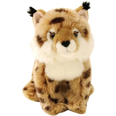2030Cm Simulatie Wild Dier Lynx Pluche Speelgoed Gevuld Zittend Gevlekt Bruin Pluche Verzachtend Cadeau 20cm