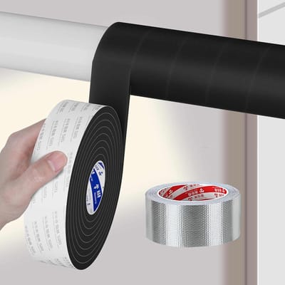 Isolatieband Pijpen - Schuimtape Folie - Buiten Isoleren - Weerbestendig Ademend - 50mm Breed 1mm Dik - Aluminium