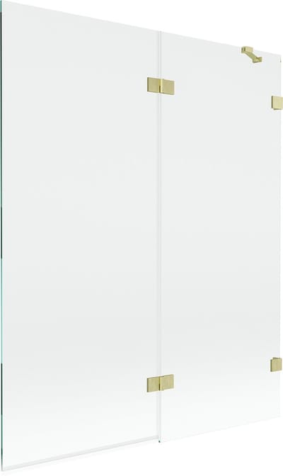 Mexen Lunar douchescherm 2-delig rechts 140 x 150 , transparant, goud geborsteld - 897-140-100-55-00-P