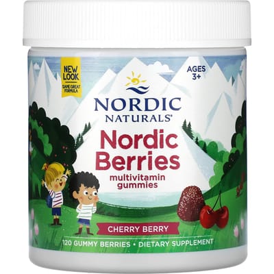 Nordic Naturals, Gommes multivitaminées Nordic Berris, 3 ans et plus, cerise baie, 120 gommes