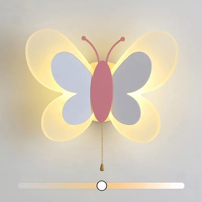 Vrolijke Kinder Wandlamp met Dimbaar LED Nachtlampje en Trekkoordschakelaar