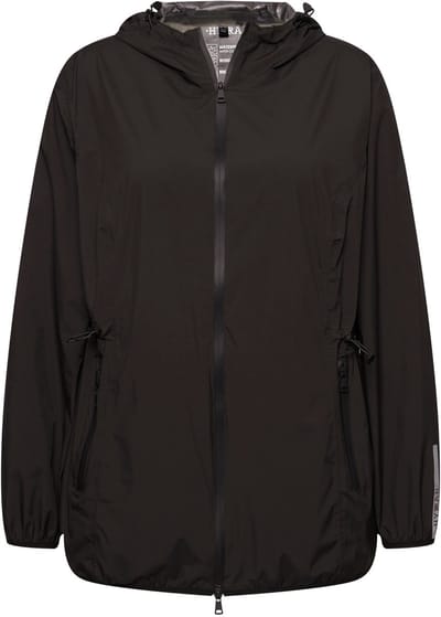 Ulla Popken - Dames - Regenjas licht capuchon waterdicht opbergbaar - Zwart - Maat 42+