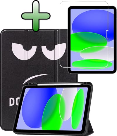 Hoesje Geschikt voor Apple iPad A16/A18 (2025/2026) - 11 inch (11e & 12e generatie) - Met Screenprotector - Trifold Bookcase - Hard Cover Case - Met Uitsparing Geschikt voor Apple Pencil - Hardcover Book - Tablet Hoes - Don't Touch Me