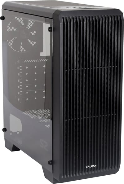 Zalman S2 - ATX Midi Tower PC Case, Pre-installed: 120mm black fan (achter), ventilatie opening voorzijde voor efficiente koeling, -acryl window (links)