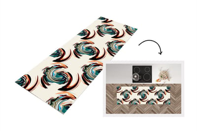 Keukenloper - Loper keuken - Patronen - Abstract - Verf - 150x50 cm - Keukenloper vinyl