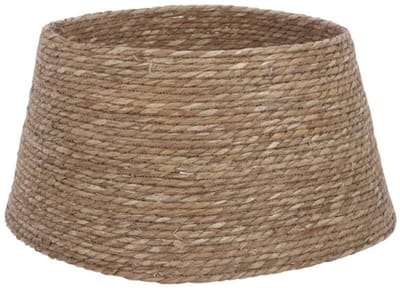 Mica Decorations Kerstboomrok H26 x D50 cm - Kerstboommand - Bruin - Gevlochten Zeegras