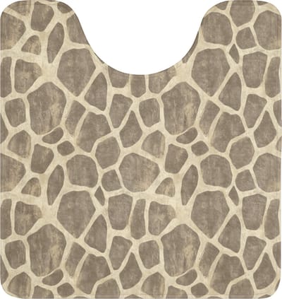 WC mat met uitsparing 55x60 cm - Antislip - Giraf - Patroon - Beige - Bruin - Toiletmat met uitsnijding - Vloermat - Douchemat - Toilet tapijt - Toiletmatten
