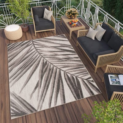 Tapiso Patio Indoor Tapijt Grijs Tuintapijt Buiten Buitenkleed Outdoor Modern Maat- 80x150