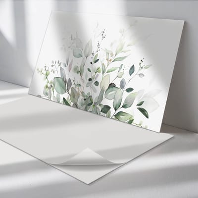 Wallfluent Vinyl Wandpaneel - Delicaat plantenpatroon Zelfklevend Wandpaneel - 100 cm x 50 cm - Groente PVC wandpaneel - Set van 1 - Rechthoekig Wandbekleding Vinyl - Bloemen en planten Wandpaneel - PVC Muurpaneel - Wandpaneel Keuken en Badkamer