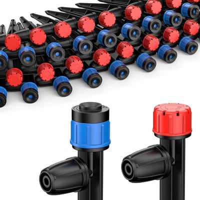 Druppelaars Irrigatie - Sproeikoppen - Planten Bewateren - Verstelbare Waterstroom - 30 Stuks - Rood Blauw