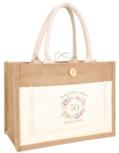 Zidoley 30 40 50 60 70 Verjaardag Vrouwen Cadeau voor Verjaardag Vrouw Jute Tas Boodschappentas Dames voor Moeder Oma