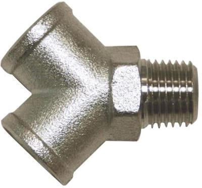 CriKo Y-verloopstuk voor compressor - 1/4" binnendraad x 1/4" buitendraad x 1/4" binnendraad