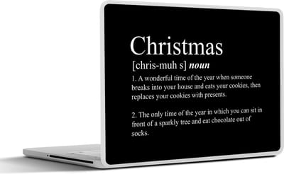 Laptop sticker - 15.6 inch - Kerst - Christmas definitie - Spreuken - Quotes - 36x27,5cm - Laptopstickers - Laptop skin - Cover