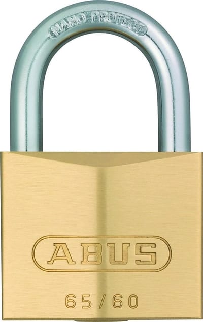ABUS Hangslot - 60mm - messing/beugel gehard staal (verpakt in blister)