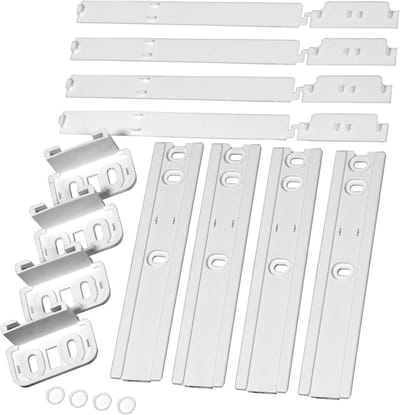 Koelkastdeur Montagekit - Schuifdeur Bevestiging - Inbouwkoelkast Reparatie - 4 Stuks Set - 19x3x10cm - Wit