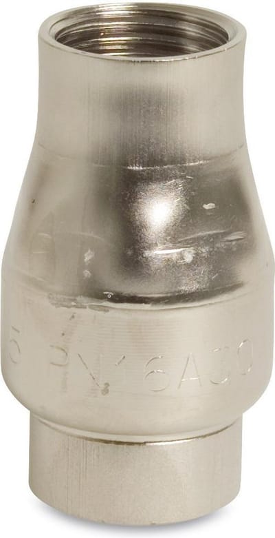 Terugslagklep veerbelast RVS 304 1/2" binnendraad 16bar type M