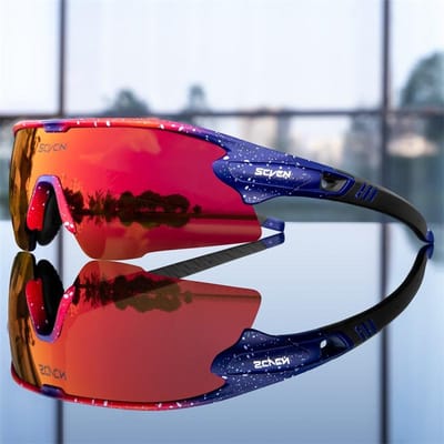 SCVCN Mountainbike Bril Sport Heren Zonnebril Fietsbril Outdoor MTB Weg Hardlopen Zonnebril UV400 Bescherming Bril Photochromic-2lens