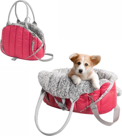Honden draagtas - Reistas huisdier - Comfortabel reizen - 3-in-1 functie - 38 x 24 x 28 cm - Framboos