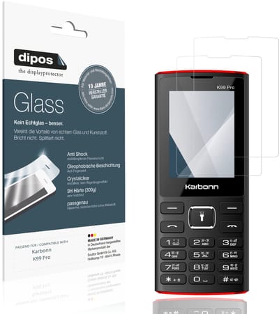 dipos – 2x Pantserfolie geschikt voor Karbonn K99 Pro | 9H Screenprotector