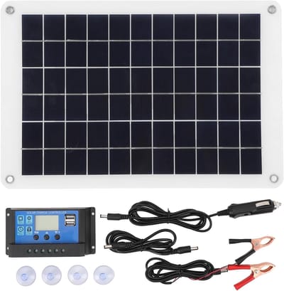 Zonne Acculader - Zonnepaneel Kit - Accu Onderhoud - Hoge Conversie Efficiëntie - 15W 10A - Zwart