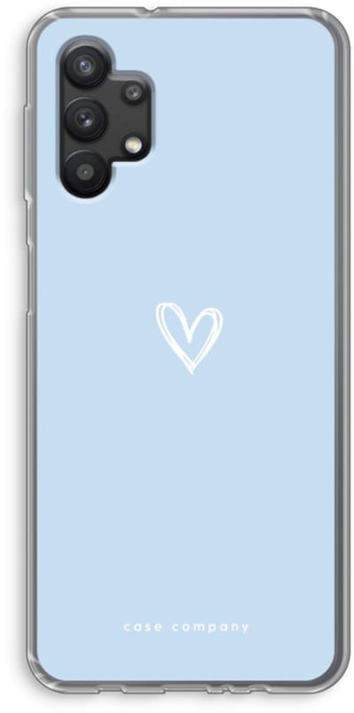 Case Company® - Hoesje geschikt voor Samsung Galaxy A32 5G hoesje - Klein Hart Blauw - Soft Cover Telefoonhoesje - Bescherming aan alle Kanten en Schermrand
