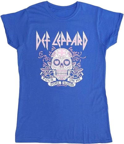 Def Leppard - Pour Some Sugar On Me Skull Tour 2019 Dames T-shirt - S - Blauw