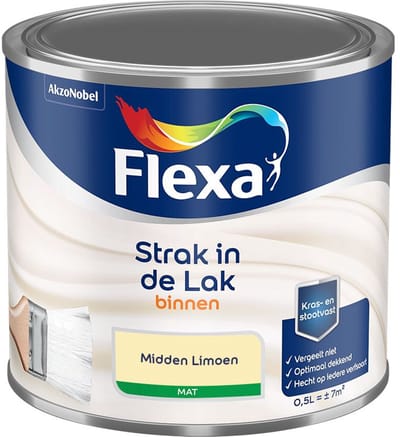 Flexa - Strak In De Lak Binnenlak Mat - Midden Limoen - Mengverf - 500 Ml