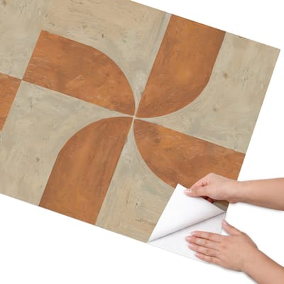 Coloray Meubel Wrap Folie - Oranje Meubelfolie - 75x150 cm - Decoratiefolie Zelfklevend Geschilderde windmolens - Meubelfolie Zelfklevend - Abstract Meubelfolie - Wrapfolie Keuken - Wanddecoratie - Abstractie