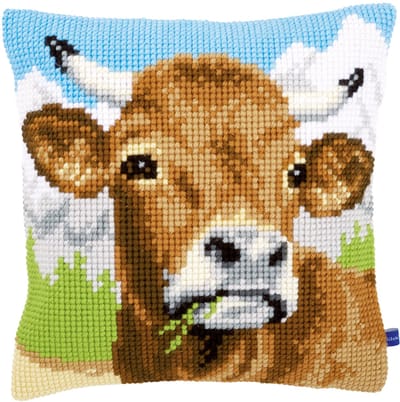 Vervaco - Kruissteekkussen kit - Grazende koe - PN-0148000 - Borduren - Borduurpakket - Borduurpakket volwassenen - Borduurpakket kind