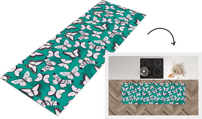 Keukenloper - Loper keuken - Meisje - Vlinder - Dieren - Patronen - 150x50 cm - Keukenloper vinyl