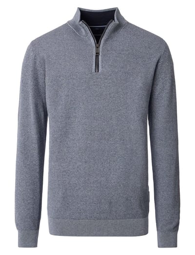 CASA MODA comfort fit schipperstrui - blauw - wit - grijs