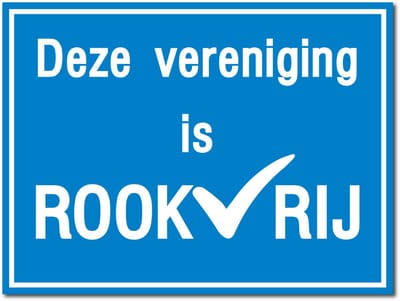 Rookvrije vereniging bord - Forex - 30 x 40 cm
