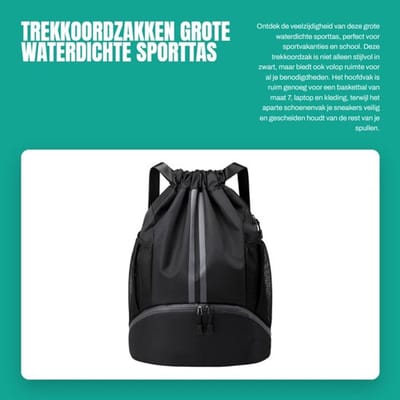 Sporttas Waterdicht - Grote Oxford Gymtas - Schoenenvak - Mesh Vakken - Geschikt voor Sporten en Buitenactiviteiten