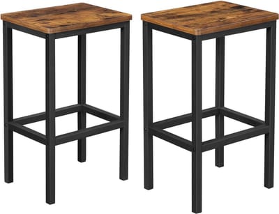 MIRA Home - Barkrukken - Krukken - Hout/Metaal - Zwart/bruin - 40x30x65