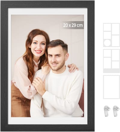 SONGMICS - Fotolijst - Voor Meerdere Foto's - Inclusief 3 Passe-partouts en Wandhaken