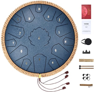 Roossentials regentrommel - Stalen regentrommel - Trommel - Tongtrommel - Voor buiten - Handpan trommel - Met 2 hamers en draagtas - Voor muziekonderwijs - Groen