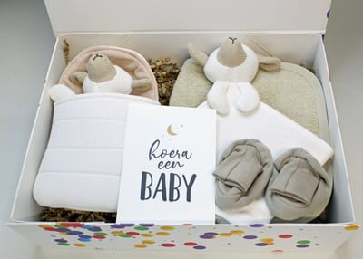 Giftbox Luna - kraamcadeau - cadeau baby - kraammand - knuffel - cadeau babyshower
