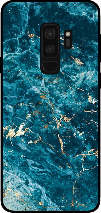Smartphonica Telefoonhoesje voor Samsung Galaxy S9 Plus met marmer opdruk - TPU backcover case marble design - Blauw geschikt voor Samsung Galaxy S9 Plus