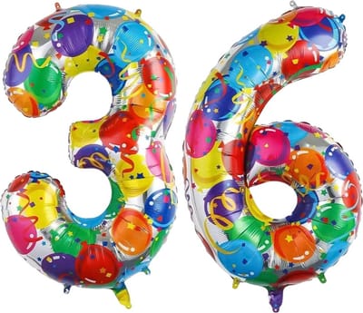 Cijfer Ballonnen Ballon Cijfer 36 Verjaardag Versiering Feest Helium Ballonnen Cijferballon Folieballon Kleur Xl Formaat