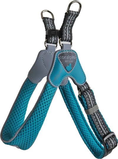 Coralpina Cinquetorri Verstelbaar Hondenharnas - Kleur: Turquoise - Maat 3: Borstomvang:34.5-41cm / 4 tot 9 kg