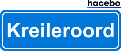 Hacebo - Plaatsnaam Sticker - 29x10 CM - Kreileroord sticker - Verkeersborden sticker - grappige cadeaus - Kreileroord