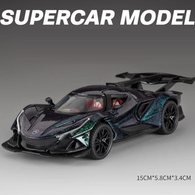 1:32 Schaal Apollo Ie Evo Speelgoedmodelauto Diecast Metaal Deuren Geopend Superauto Geluid Licht Pull Back Voertuigen Jongens Verzameling Cadeau