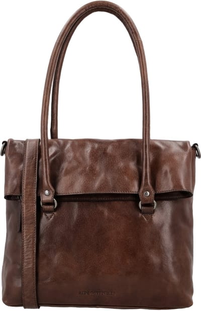 Hide & Stitches Westland Laptoptas 13,3 Inch - Leer - Werktas - Laptopvak - Schouderband - Zakelijke Tas - A4 - Shooltas - Shopper - Leren Dames Tas - Donkerbruin