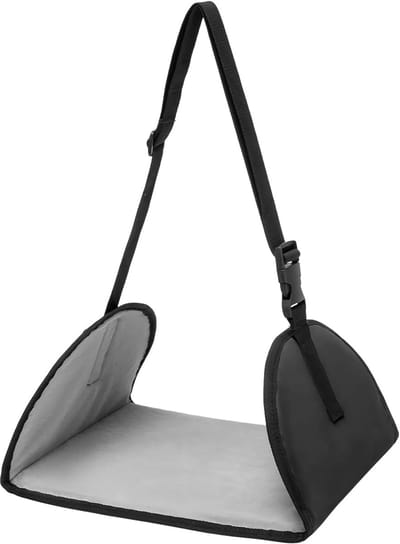 Voetensteun voor Bureaustoel - Hangmat Voeten - Comfort Verhogend - Verstelbare Lengte - 30 x 25 x 3 cm - Zwart