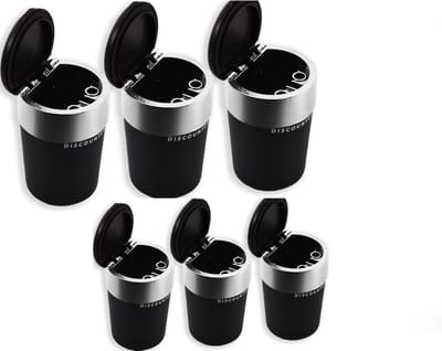 6 Stuks auto Asbak met led inclusief BATTERIJ - Geurvrije anti rook auto asbak -