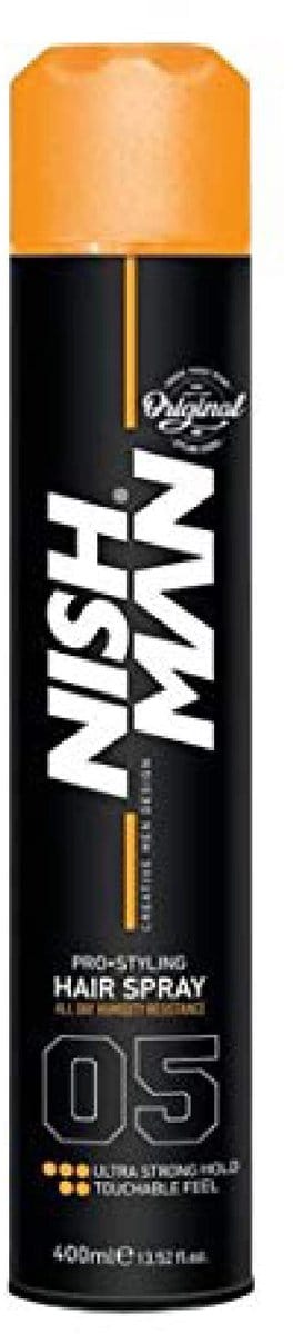 Nishman Hair Spray 05 Ultra Strong Hold 400 ml, dagvaste fixatie voor heren