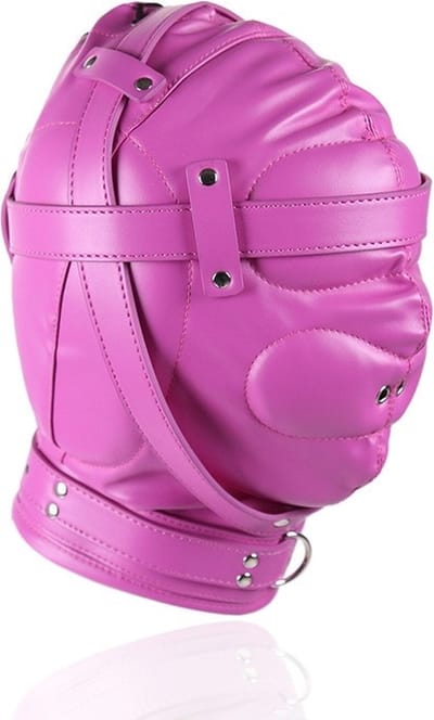 Nooitmeersaai - Roze leren geblindeerd hoofdmasker